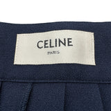 セリーヌ CELINE トリオンフ金具プリーツスカート 2J335865C ネイビー アセテート レディース スカート