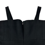 クリスチャン・ディオール Christian Dior シルク混レースアップ キャミワンピース 251R35A1212 ブラック ウール レディース ワンピース