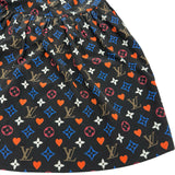 ルイ・ヴィトン LOUIS VUITTON ゲームオンラッフル襟ベイビードールドレス FKD651 ブラック シルク レディース ワンピース