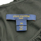 ルイ・ヴィトン LOUIS VUITTON ゲームオンラッフル襟ベイビードールドレス FKD651 ブラック シルク レディース ワンピース