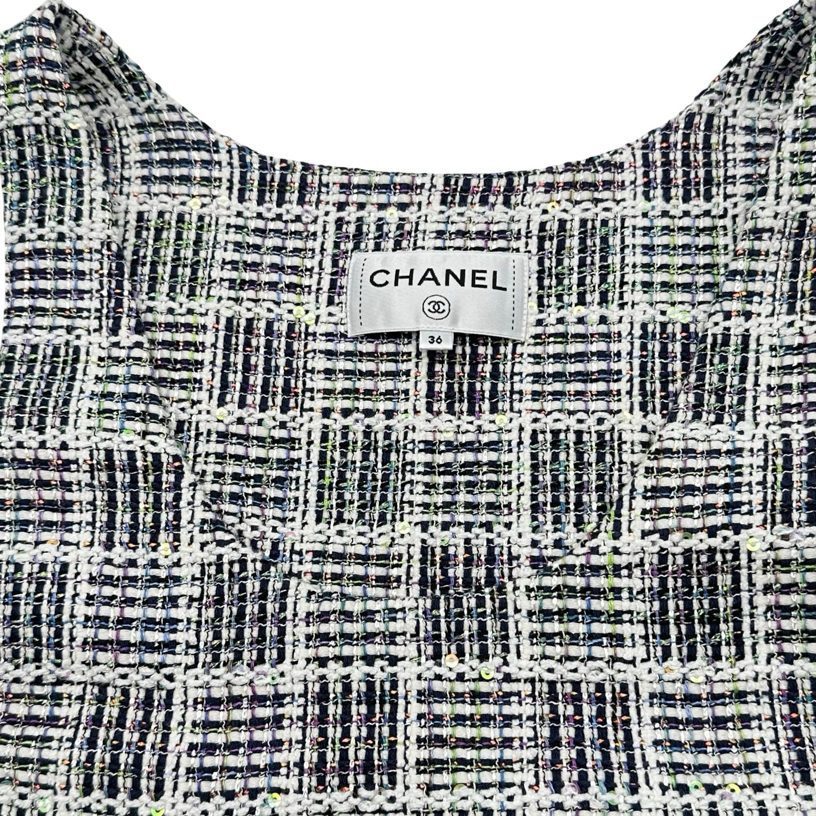 シャネル CHANEL ココマーク ツイードノースリーブワンピース