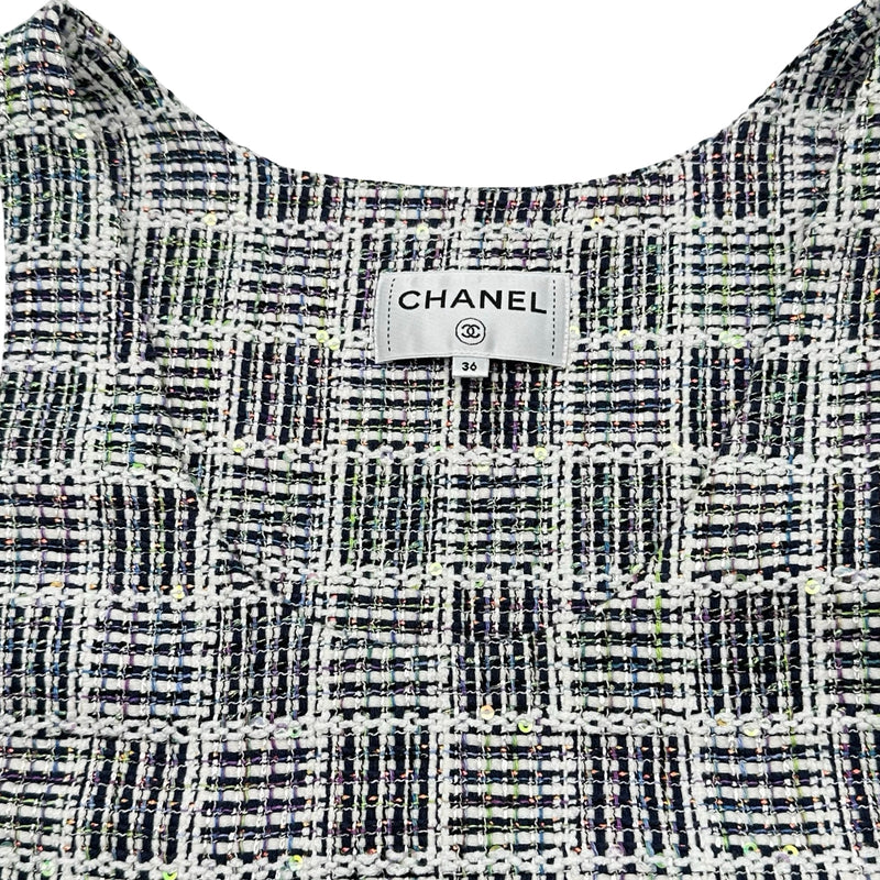 シャネル CHANEL ココマーク ツイードノースリーブワンピース