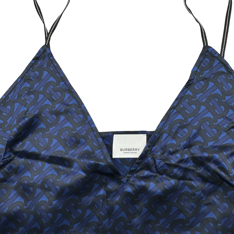 バーバリー BURBERRY TBロゴ シルクキャミワンピース ブルー シルク