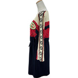 グッチ GUCCI GGロゴレース切り替えワンピース 573974 ネイビー ポリエステル レディース ワンピース
