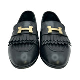 エルメス HERMES ロワイヤル モカシン フリンジローファー H192203Z ブラック レザー レディース ローファー