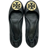 トリーバーチ TORY BURCH ロゴプレートフラットシューズ ブラック レザー レディース その他靴
