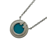 ティファニー TIFFANY＆CO TTWOサークルネックレス ホワイトゴールド Au750 ターコイズ ジュエリー