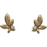 ティファニー TIFFANY＆CO オリーブリーフピアス ゴールド Au750 ダイヤモンド ジュエリー