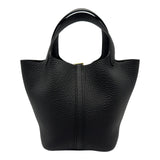 エルメス HERMES ピコタンロックPM K刻 ブラック ゴールド金具 トリヨン レディース ハンドバッグ
