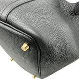 エルメス HERMES ピコタンロックPM K刻 ブラック ゴールド金具 トリヨン レディース ハンドバッグ