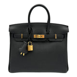 エルメス HERMES バーキン25 G刻 ブラック ゴールド金具 トゴ レディース ハンドバッグ