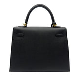 エルメス HERMES ケリー25 外縫い W刻 ブラック ゴールド金具 エプソン レディース ショルダーバッグ