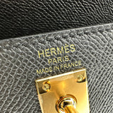 エルメス HERMES ケリー25 外縫い W刻 ブラック ゴールド金具 エプソン レディース ショルダーバッグ