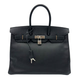 エルメス HERMES バーキン35 □M刻 ブラック シルバー金具 エプソン レディース ハンドバッグ