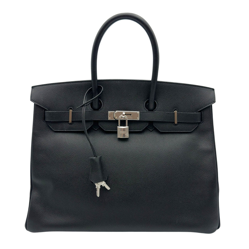 エルメス HERMES バーキン35 □M刻 ブラック シルバー金具 エプソン