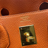 エルメス HERMES オータクロア32 □E刻 オレンジ ゴールド金具 トゴ ユニセックス ハンドバッグ