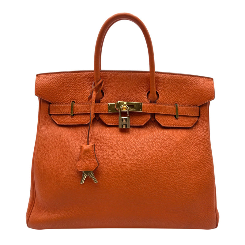 エルメス HERMES オータクロア32 □E刻 オレンジ ゴールド金具 トゴ