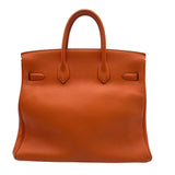 エルメス HERMES オータクロア32 □E刻 オレンジ ゴールド金具 トゴ ユニセックス ハンドバッグ