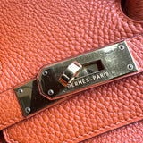 エルメス HERMES オータクロア32 □E刻 オレンジ ゴールド金具 トゴ ユニセックス ハンドバッグ