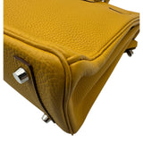 エルメス HERMES バーキン25 C刻 ジョーヌアンブル シルバー金具 トゴ レディース ハンドバッグ