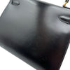エルメス HERMES ケリー28 外縫い 〇W刻印 ブラック ゴールド金具 ボックスカーフ レディース ハンドバッグ ショルダーバッグ