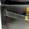エルメス HERMES ケリー28 外縫い 〇W刻印 ブラック ゴールド金具 ボックスカーフ レディース ハンドバッグ ショルダーバッグ