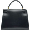 エルメス HERMES ケリー28 外縫い 〇W刻印 ブラック ゴールド金具 ボックスカーフ レディース ハンドバッグ ショルダーバッグ