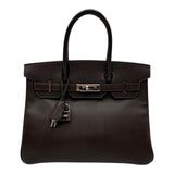 エルメス HERMES バーキン30 □K刻 ショコラ シルバー金具 エプソン レディース ハンドバッグ