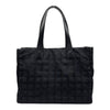 シャネル CHANEL ニュートラベルライントートMM A15991 10番台 ブラック ナイロンジャガード/レザー レディース トートバッグ