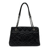 シャネル CHANEL マトラッセ チェーントートバッグ A67294 18番台 ブラック シルバー金具 キャビアスキン レディース トートバッグ