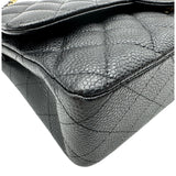 シャネル CHANEL マトラッセ25 A01112 21番台 ブラック ゴールド金具 キャビアスキン レディース ショルダーバッグ