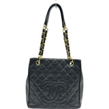 シャネル CHANEL PSTチェーントートバッグ A20994 10番台 ブラック ゴールド金具 キャビアスキン レディース ハンドバッグ