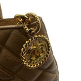 シャネル CHANEL 復刻トート A01804 7番台 ベージュ ゴールド金具 キャビアスキン レディース トートバッグ