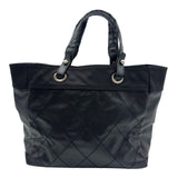 シャネル CHANEL パリビアリッツトートMM A34209 ブラック シルバー金具 コーティングキャンバス レディース トートバッグ