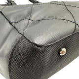 シャネル CHANEL パリビアリッツトートMM A34209 ブラック シルバー金具 コーティングキャンバス レディース トートバッグ