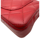 シャネル CHANEL ミニマトラッセ20 A69900 30番台 レッド シルバー金具 ラムスキン レディース ショルダーバッグ