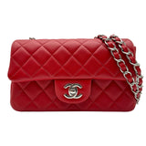 シャネル CHANEL ミニマトラッセ20 A69900 30番台 レッド シルバー金具 ラムスキン レディース ショルダーバッグ