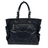 シャネル CHANEL パリビアリッツトートGM A34210 13番台 ブラック シルバー金具 コーティングキャンバス レディース トートバッグ