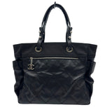 シャネル CHANEL パリビアリッツトートGM A34210 13番台 ブラック シルバー金具 コーティングキャンバス レディース トートバッグ
