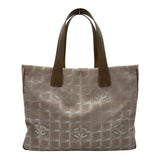 シャネル CHANEL ニュートラベルライントートMM A15991 8番台 ベージュ ナイロンジャガード/レザー レディース トートバッグ
