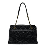 シャネル CHANEL マトラッセ チェーントートバッグ A67294 18番台 ブラック ゴールド金具 キャビアスキン レディース トートバッグ