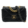 シャネル CHANEL CHANEL19 バッグ AS1160 ブラック ゴールド/シルバー金具 シャイニーラムスキン レディース ショルダーバッグ
