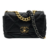 シャネル CHANEL CHANEL19 バッグ AS1160 ブラック ゴールド/シルバー金具 シャイニーラムスキン レディース ショルダーバッグ