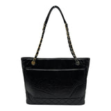 シャネル CHANEL ココマーク チェーントートバッグ AS1875 30番台 ブラック ゴールド/シルバー金具 シャイニーエイジドカーフ レディース トートバッグ