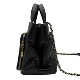 シャネル CHANEL ビジネスアフィニティ スモールショッパー A93750 ブラック ゴールド金具 キャビアスキン レディース ショルダーバッグ