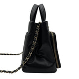 シャネル CHANEL ビジネスアフィニティ スモールショッパー A93750 ブラック ゴールド金具 キャビアスキン レディース ショルダーバッグ