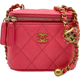 シャネル CHANEL スモール バニティバッグ AP1447 32番台 ピンク ゴールド金具 ラムスキン レディース ショルダーバッグ