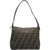フェンディ FENDI マンマ ハンドバッグ ブラウン ナイロン キャンバス レディース