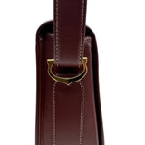 カルティエ Cartier マストライン ショルダーバッグ ボルドー ゴールド金具 レザー レディース ショルダーバッグ