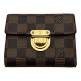 ルイ・ヴィトン LOUIS VUITTON ポルトフォイユ・コアラ N60005 ブラウン ダミエ/レザー レディース 三つ折り財布